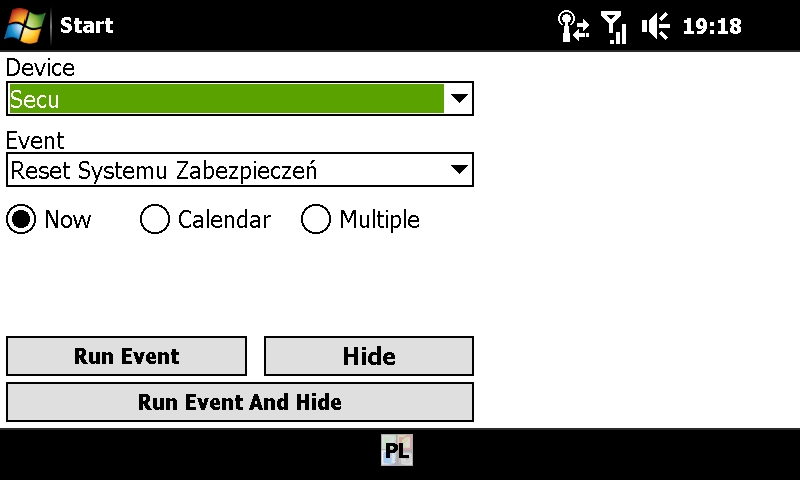 Inteligentny dom, budynek eHouse sterowanie z PDA, telefonu komórkowego TouchPhone, SmartPhone. Sterowanie tekstowe przez SMS, WiFi, eMail z aplikacji Windows Mobile i Java Mobile (MIDP)