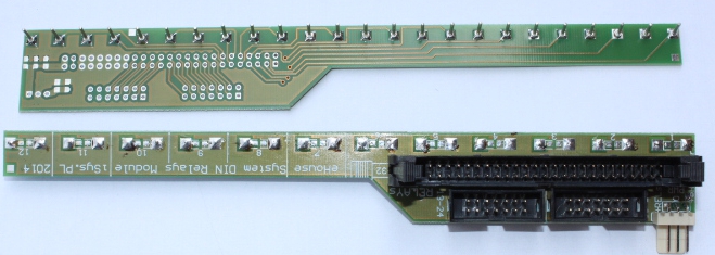 relay module for DIN rail containing 12x relays with sockets for eHouse 1 and Ethernet eHouse home automation system