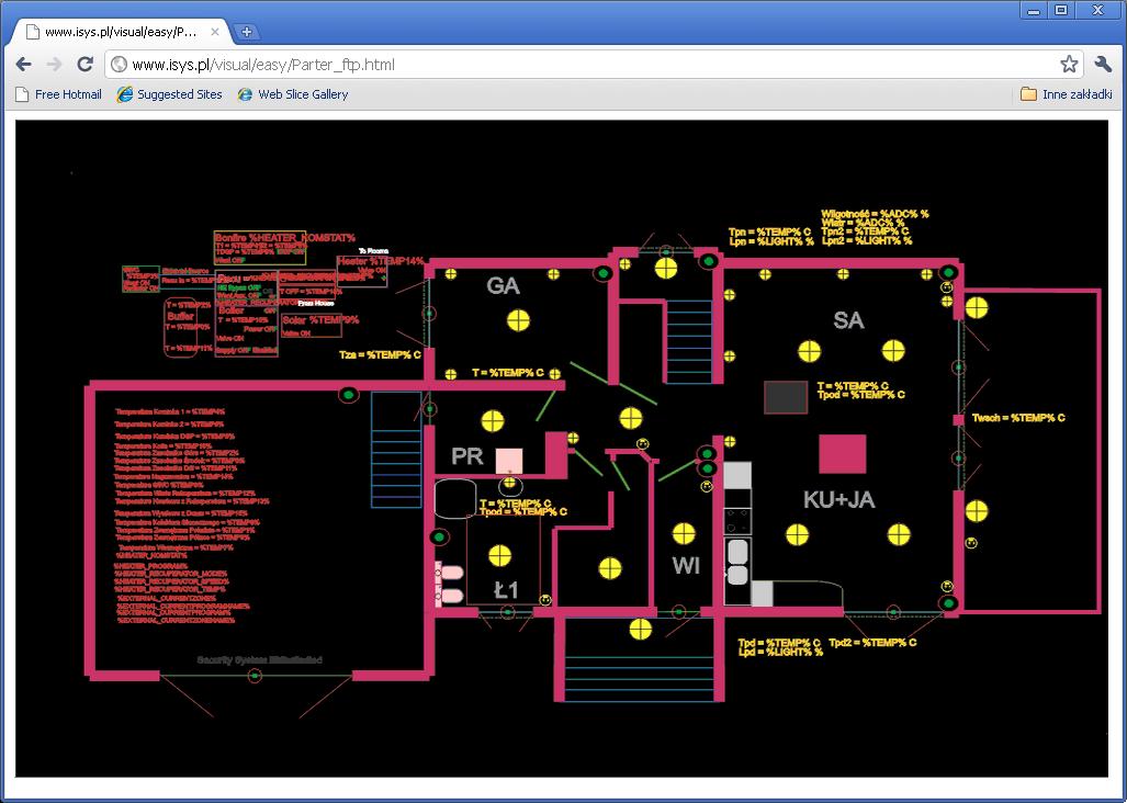 Inteligentny Dom eHouse Zarządzanie domem z przegladarki WWW (Mapy HTML)