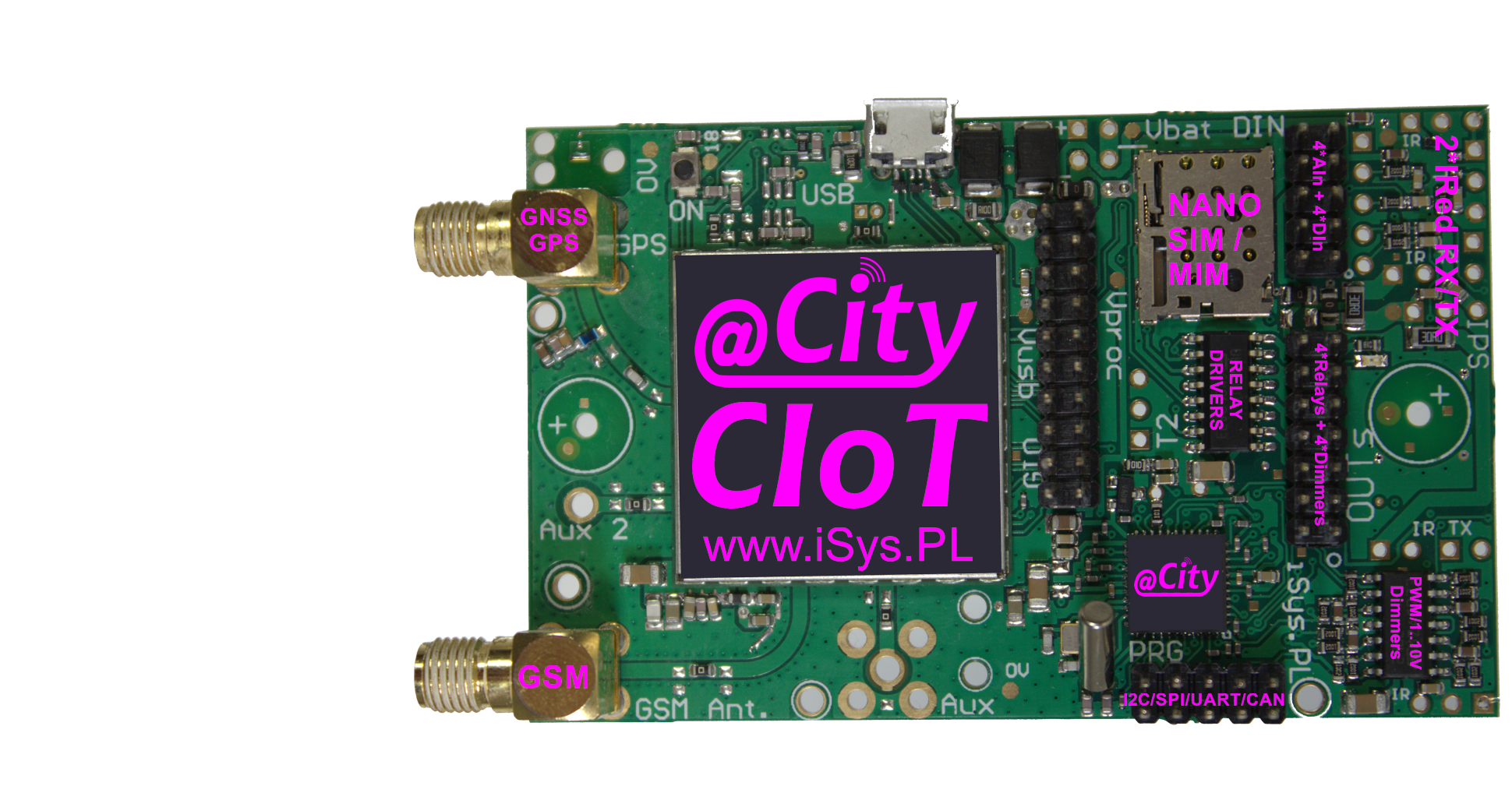 eCity Universal controller with GSM/NB1/LTE-M1 and GPS/GNSS interfaces
