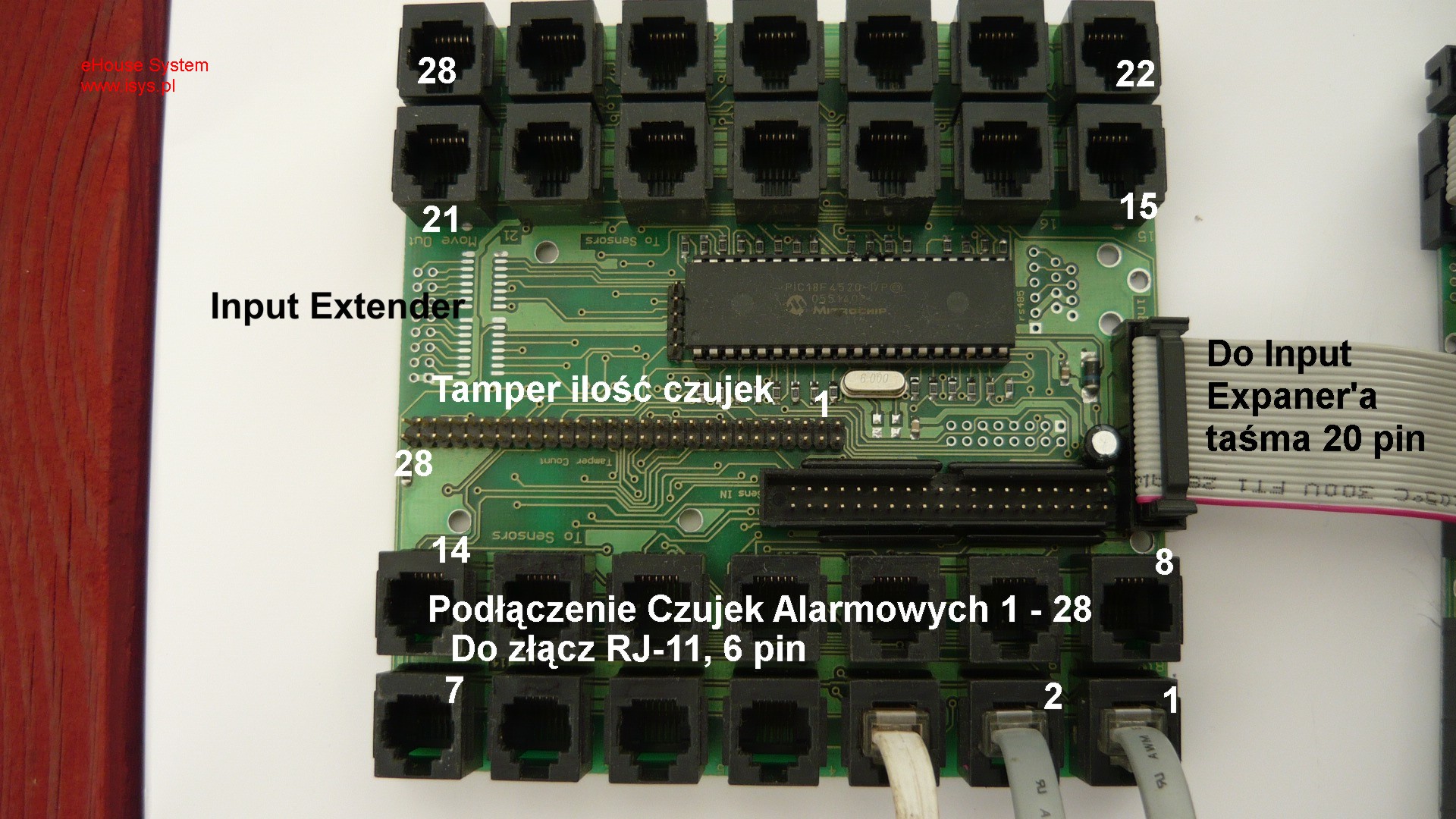  automatizace budov eHouse - InputExtendera připojení - Alarm System 