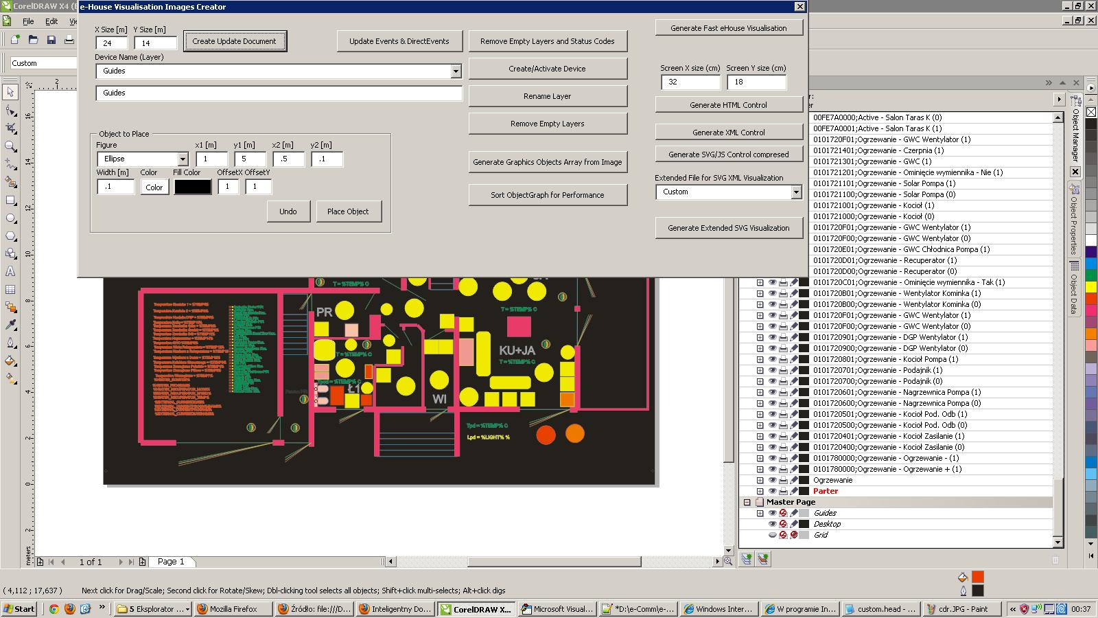 kuunda taswira ya eHouse katika Corel Draw