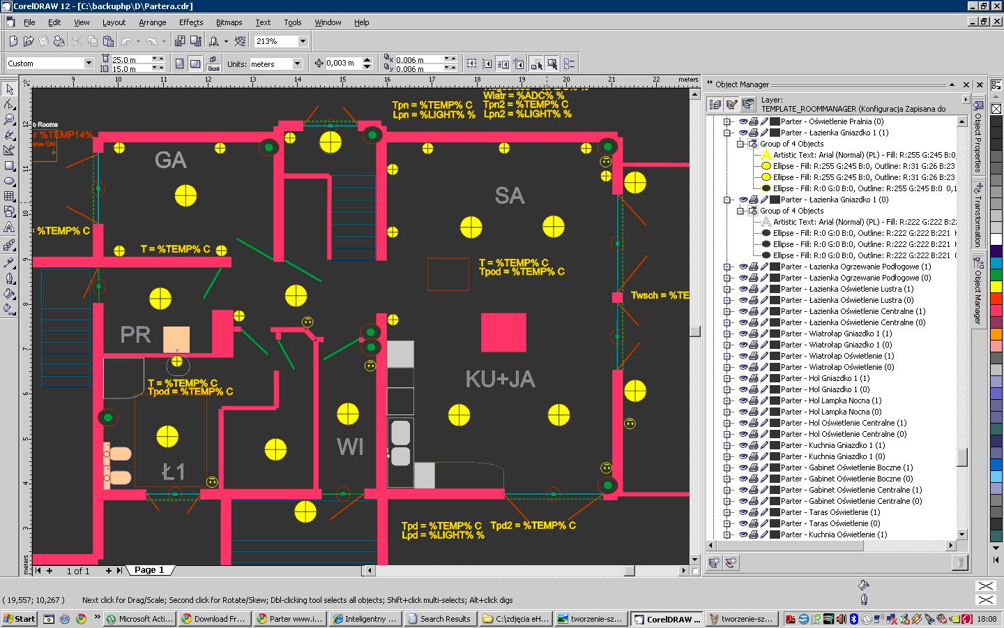 íomhánna a chruthú do eHouse i Corel Draw - rudaí a chruthú