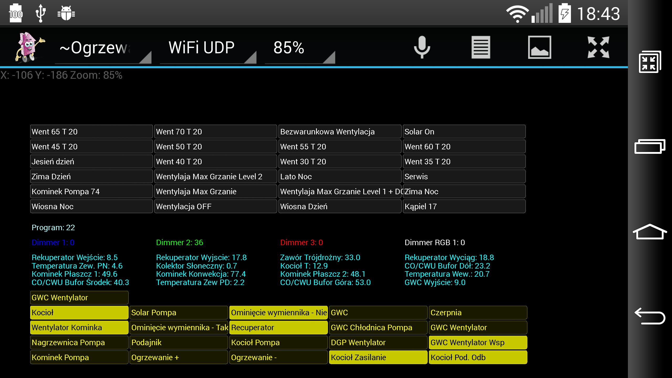 inteligentná budova eHouse ovládanie android