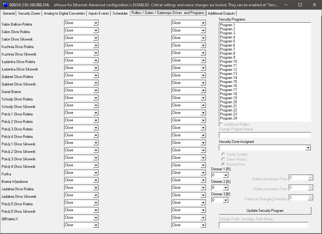 eHouse Application sa Pag-configure ng LAN / WiFi