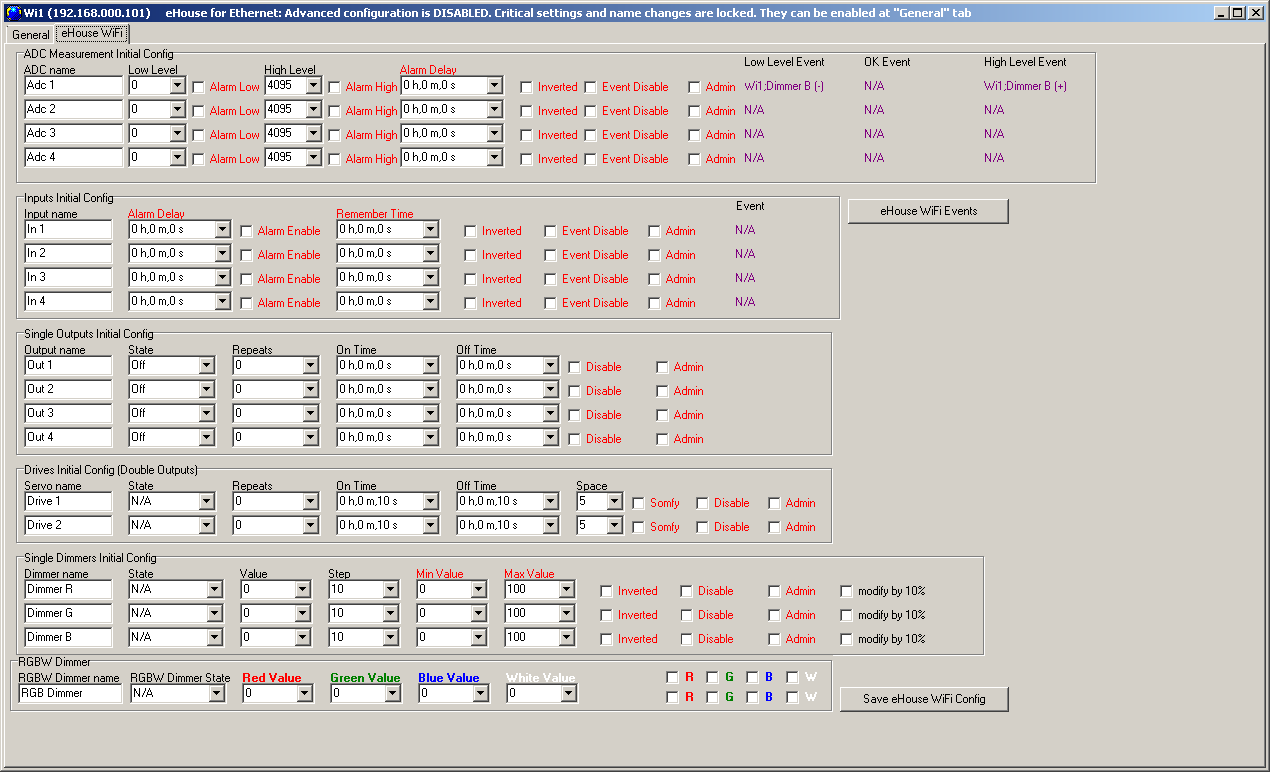 eHouse LAN / WiFi-konfigurationsapplikation