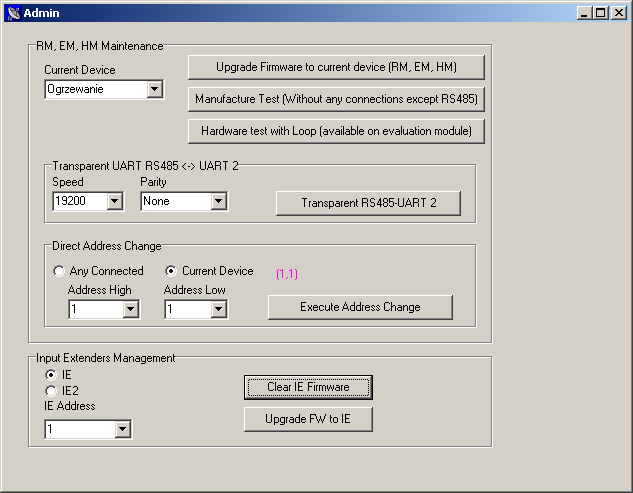 Λογισμικό διαμόρφωσης eHouse One RS-485/422