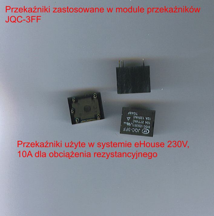  Przekaźniki zastosowane w systemie do włączania urządzeń elektrycznych. 