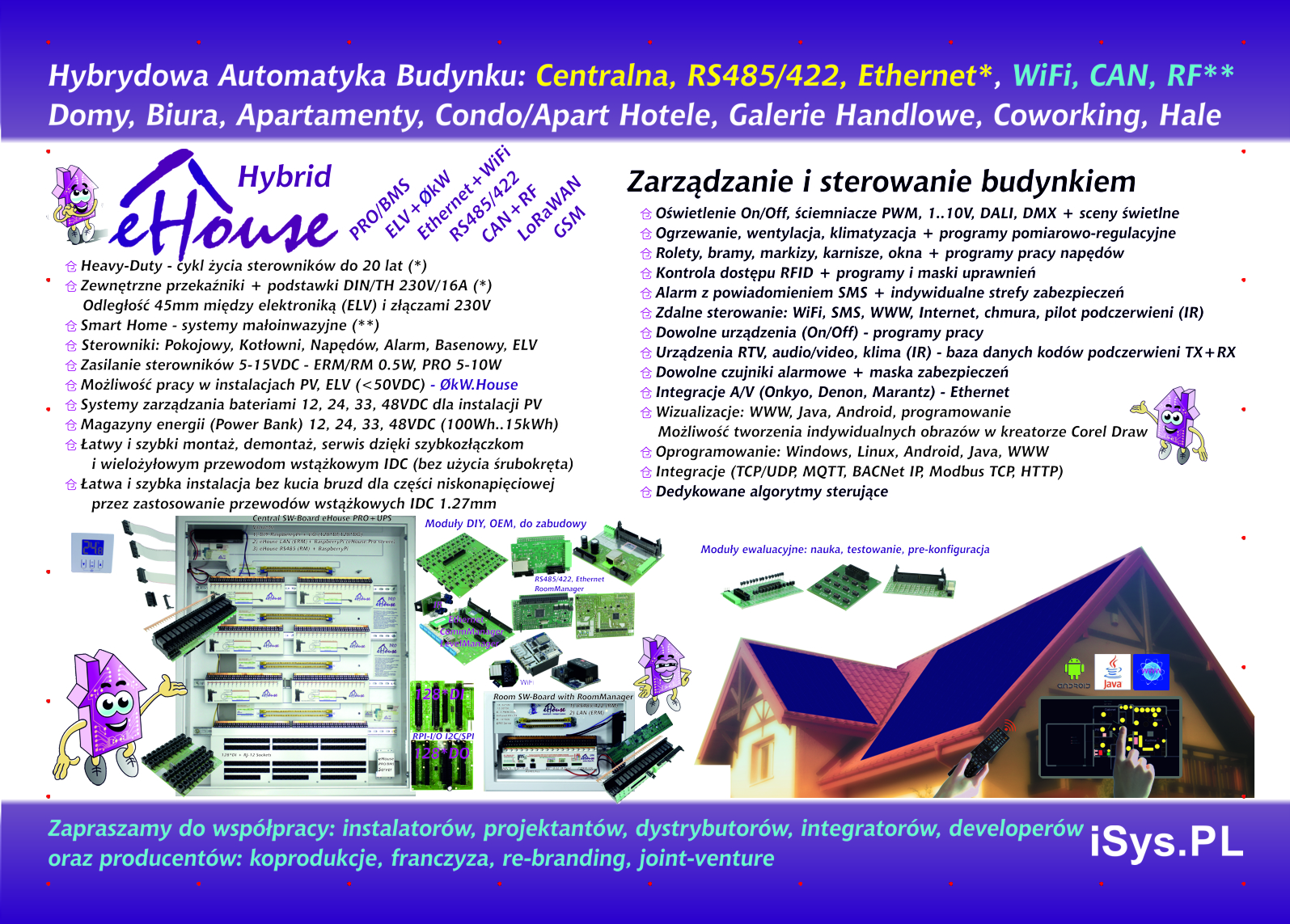 eHouse Automatyka Budynku, Off-Grid, Z możliwością pracy bateryjnej, Extra Low Voltage (ELV)